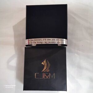 Engraved Stainless Steel Mother "I"ll Love You Forever" Mommy Cuff Bracelet NEW